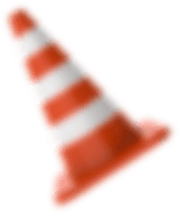 Конус дорожный, желтый в белую полоску